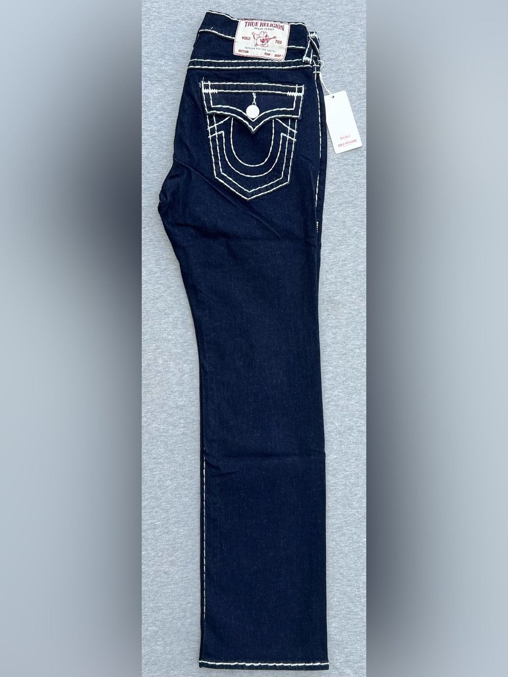 TRUE RELIGION Ricky Super Flap Relaxed Straight Jeans Blue 36 X 34 NWT